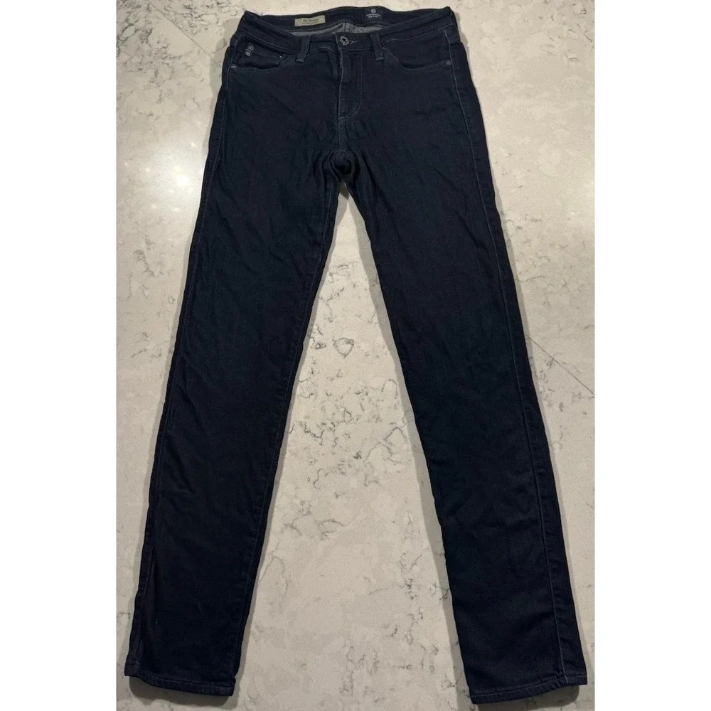 AG Adriano Goldschmied The Prima Mid Rise Cigarette Jeans Dark Wash 27 DMS1434